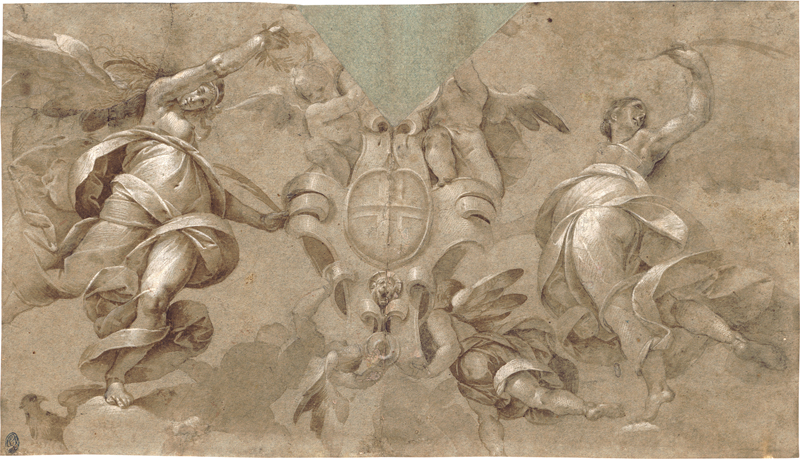 Lot 6521, Auction 126, Mazzucchelli, Pier Francesco, Das Wappen des Hauses Savoyen von Engeln getragen