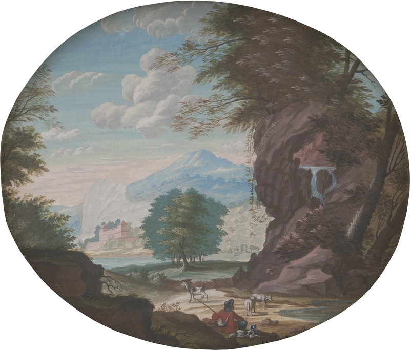 Lot 6542, Auction 126, Büchel, Emmanuel - zugeschrieben, Zwei pittoreske Landschaften mit Jägern und Hirten