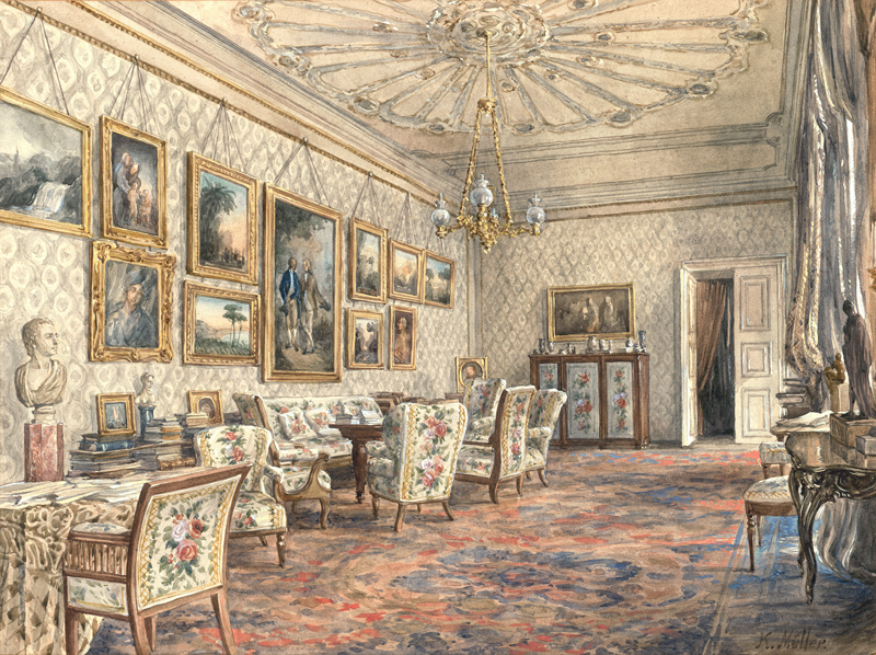 Lot 6677, Auction 126, Österreichisch, 19. Jh. . Salon im Palais des Karl Graf Lanckoroński in Wien