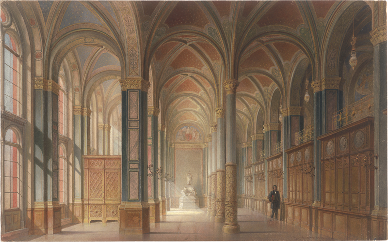 Lot 6716, Auction 126, Ritter, Lorenz, Blick in die Bibliothek (Säulensaal) im Roten Rathaus in Berlin