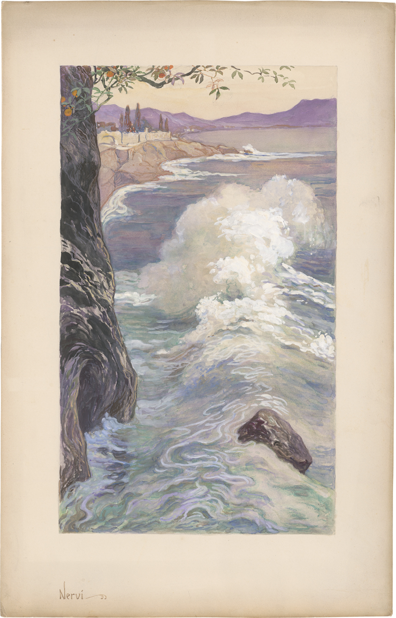Lot 6737, Auction  126, Deutsch, um 1910. An der Küste von Nervi