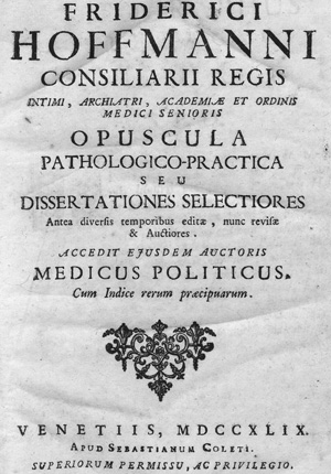 Lot 310, Auction  127, Hoffmann, Friedrich, Opuscula pathologico-practica