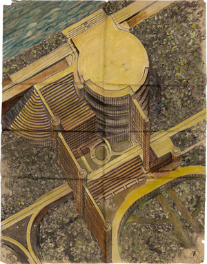 Behrens, Peter, Verkehrspalast 7 Gibraltar. Übergang Westflügel-Rotunde