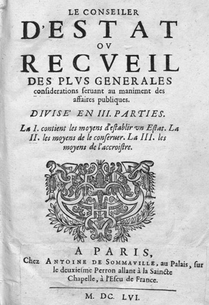 Lot 507, Auction  127, Béthune, Philippe de, ou, recueil des plus générales considérations servant au maniment des affaires publiques