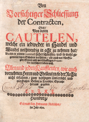 Lot 554, Auction  127, Stryk, Samuel, Von vorsichtiger Schliessung der Contracten + Beiband