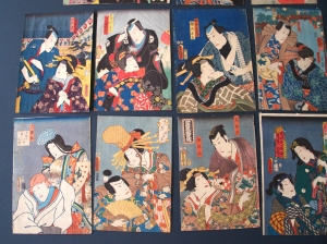 Los 652 - Szenische Doppelporträts und Kunisada, Utagawa - 12 Farbholzschnitte mit Figurenpaaren verschiedener Künstler - 4 - thumb