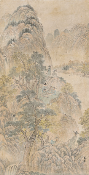Lot 659, Auction  127, Weiqi-Spieler, Chinesisches Tuschemalerei in Aquarellfarben auf Papier