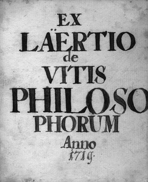 Los 1037 - Laertius, Diogenes - Ex Läertio de vitis philosophorum.  - 1 - thumb