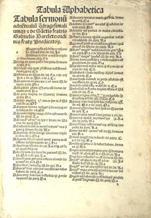 Lot 1081, Auction  127, Barletta, Gabriel, Sermones fratris Gabrielis Barelete sacre pagine professoris diui Ordinis fratrum Predicatorum