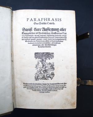 Los 1114 - Erasmus von Rotterdam, Desiderius - Paraphrasis oder Postilla Teütsch. Zürich, Froschauer, 1552 - 3 - thumb