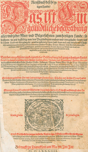 Lot 1119, Auction  127, Feyerabend, Sigmund, Reyßbuch dess heyligen Lands