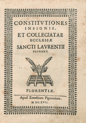 Lot 1237, Auction  127, Constitutiones insignis, et collegiatae Ecclesiae sancti Laurentii Florent