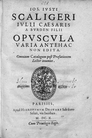 Lot 1296, Auction  127, Scaliger, Joseph Justus, Opuscula varia antehac non edita + 2 Beibände