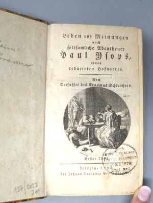 Los 2022 - Cramer, Carl Gottlob - Leben und Meinungen auch seltsamliche Abenteuer Paul Ysops + Ysopiana - 2 - thumb