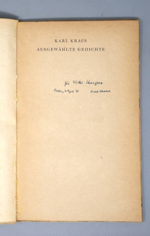 Los 3194 - Kraus, Karl - Ausgewählte Gedichte - 1 - thumb