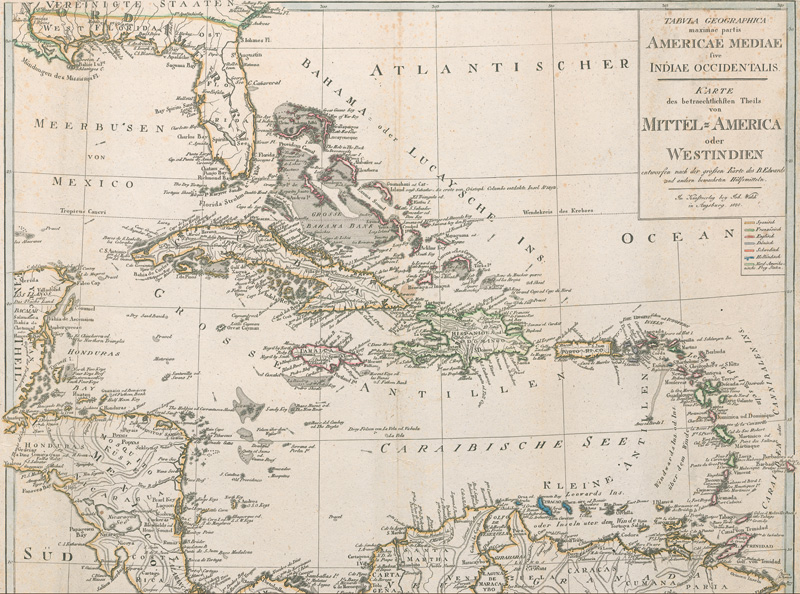 Lot 95, Auction  127, Walch, Johannes, Tabula Geographica Maximae Partis Americae Mediae sive Indiae Occidentalis