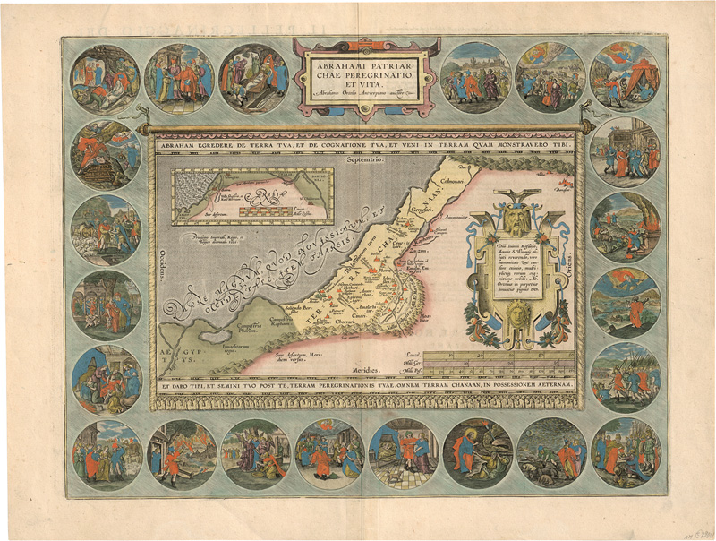 Lot 107, Auction 127, Ortelius, Abraham, Palästina-Karte. Abrahami Patriarchae Peregrinatio