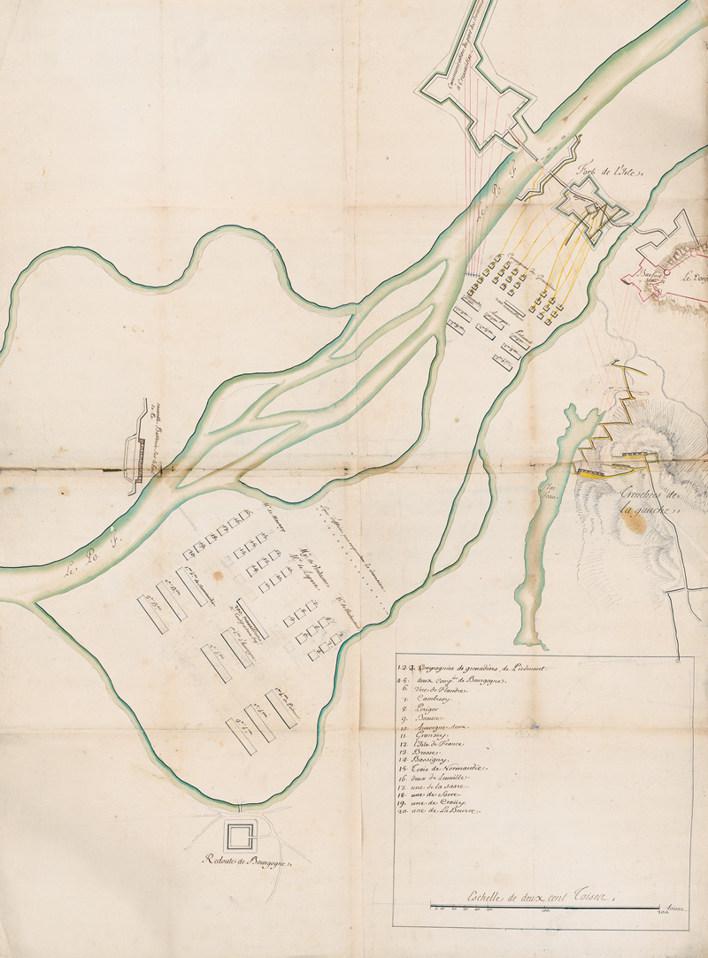 Lot 152, Auction  127, Italien, Plan de la forteresse de Verrua sur le Pô