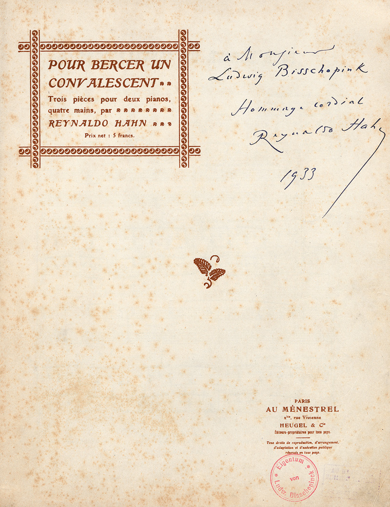 Lot 451, Auction  127, Hahn, Reynaldo, Pour bercer un convalescent.