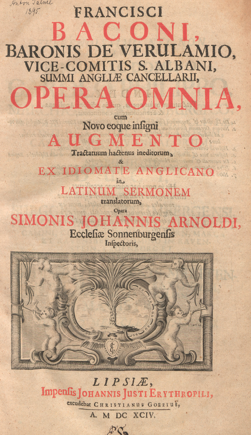 Lot 504, Auction 127, Bacon, Francis, Opera omnia