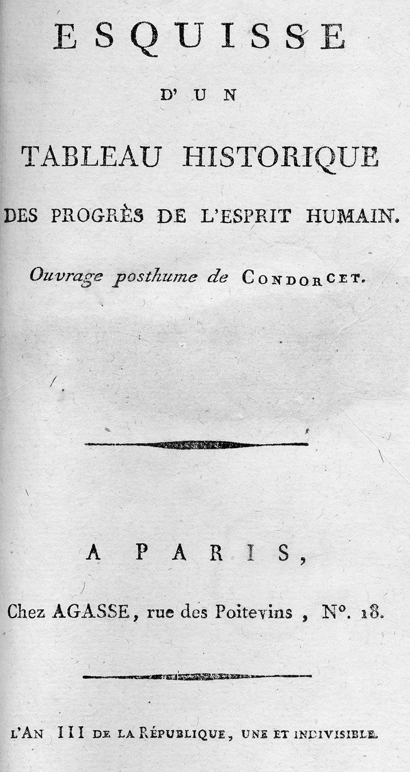 Lot 510, Auction  127, Condorcet, Jean Antoine Nicolas de Caritat de, Esquisse d'un tableau historique des progrès de l'esprit humain