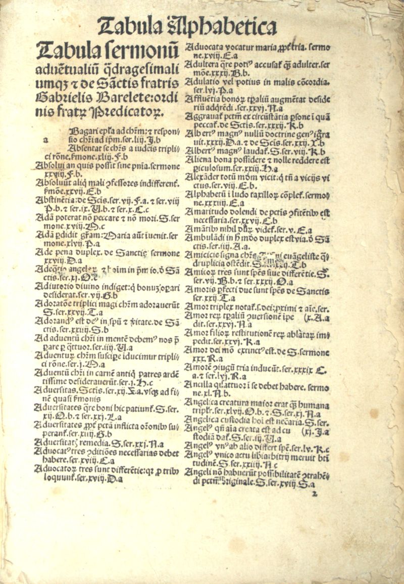 Lot 1081, Auction  127, Barletta, Gabriel, Sermones fratris Gabrielis Barelete sacre pagine professoris diui Ordinis fratrum Predicatorum