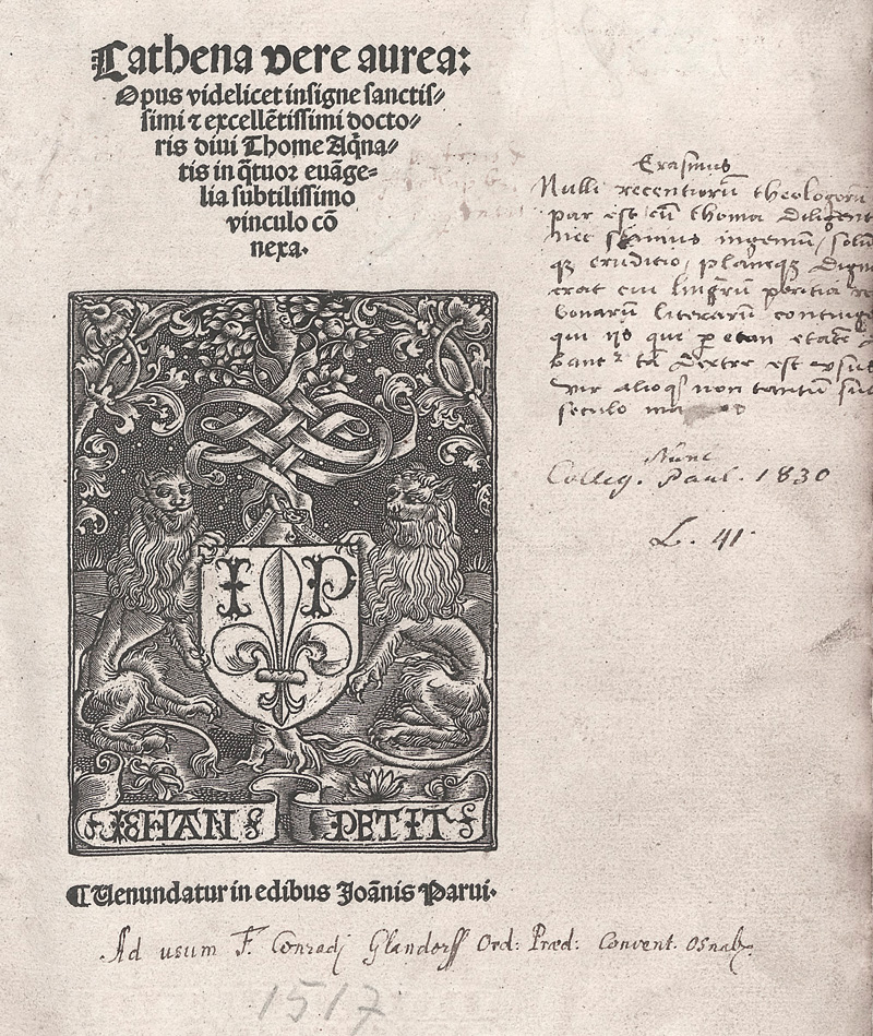 Lot 1205, Auction  127, Thomas von Aquin, Cathena vere aurea