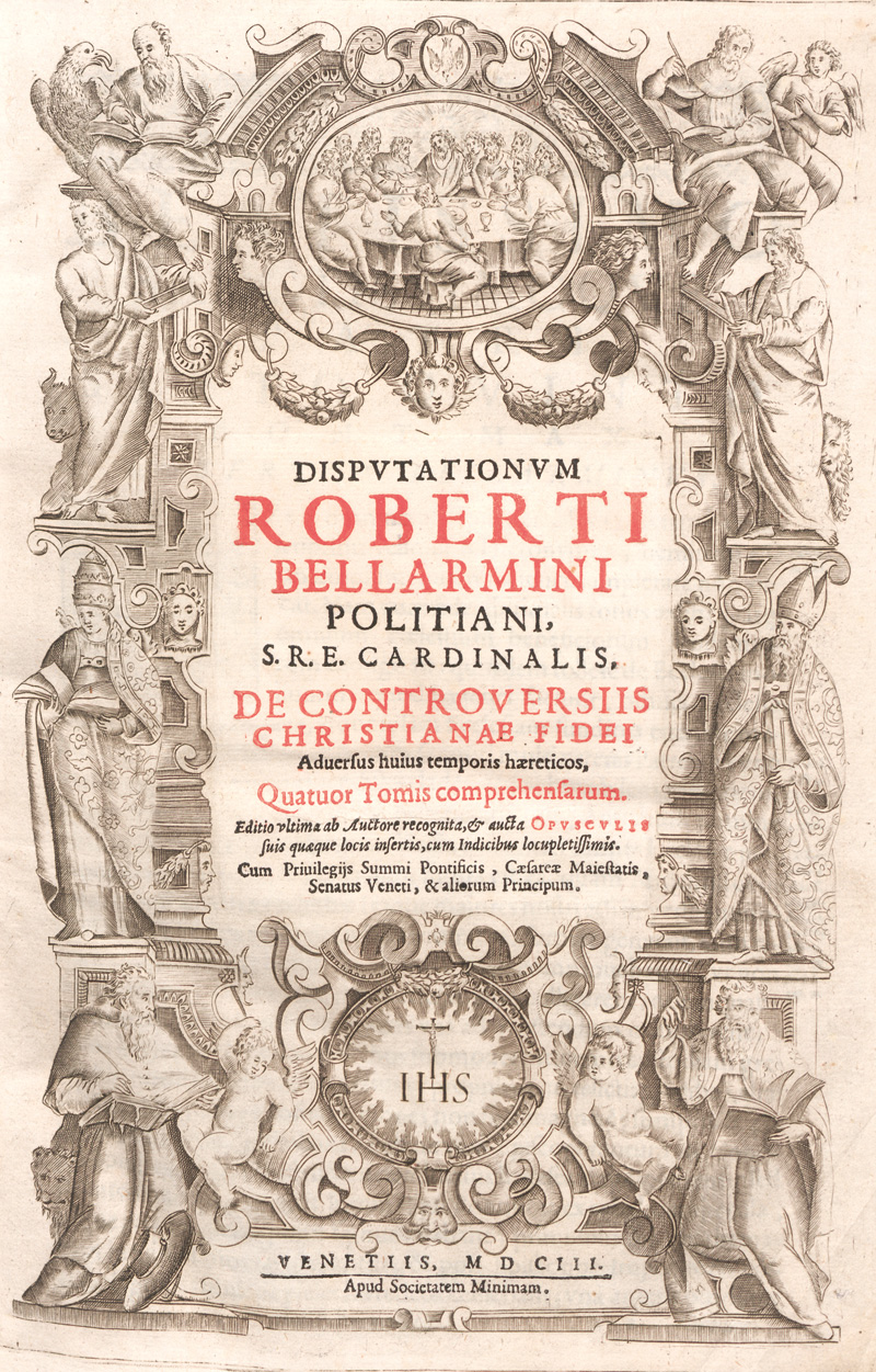 Lot 1230, Auction 127, Bellarmino, Roberto Francesco Romolo, De controversiis Christianae fidei aduersus huius temporis haereticos, quator tomis comprehensarum