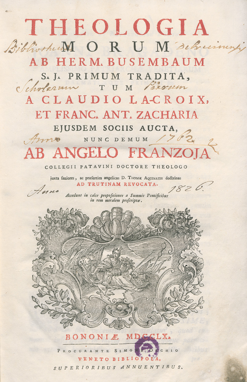 Lot 1233, Auction  127, Busembaum, Hermann, Theologia morum 