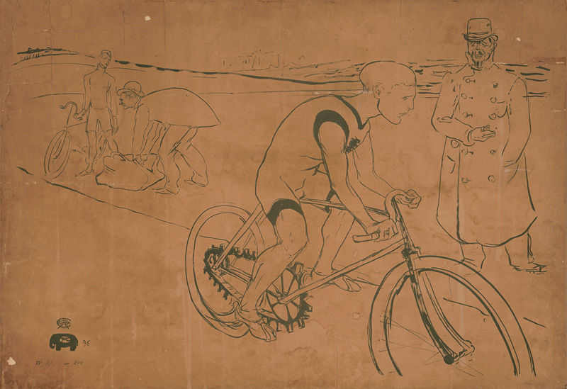 Lot 1302, Auction  127, Toulouse-Lautrec, Henri de, Cycle Michael. Lithographie in Olivgrün 