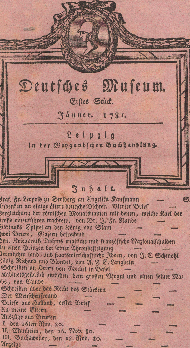 Lot 2023, Auction  127, Deutsches Museum, Hrsg. von H. C. Boie u. a., 12 (von 13) Jgge
