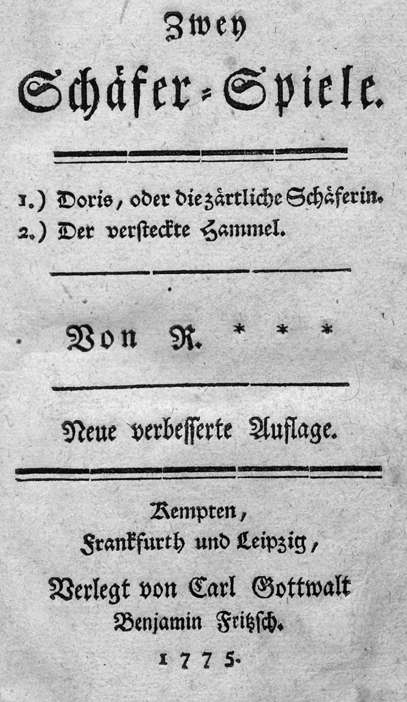 Lot 2138, Auction  127, Rost, Johann Christoph, Zwey Schäfer-Spiele