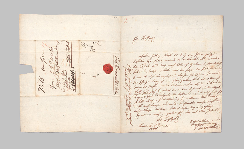 Lot 2554, Auction  127, Bernoulli, Johann III, Brief an den Bibliotheks-Sekretär F. W. Strieder in Kassel. 1781