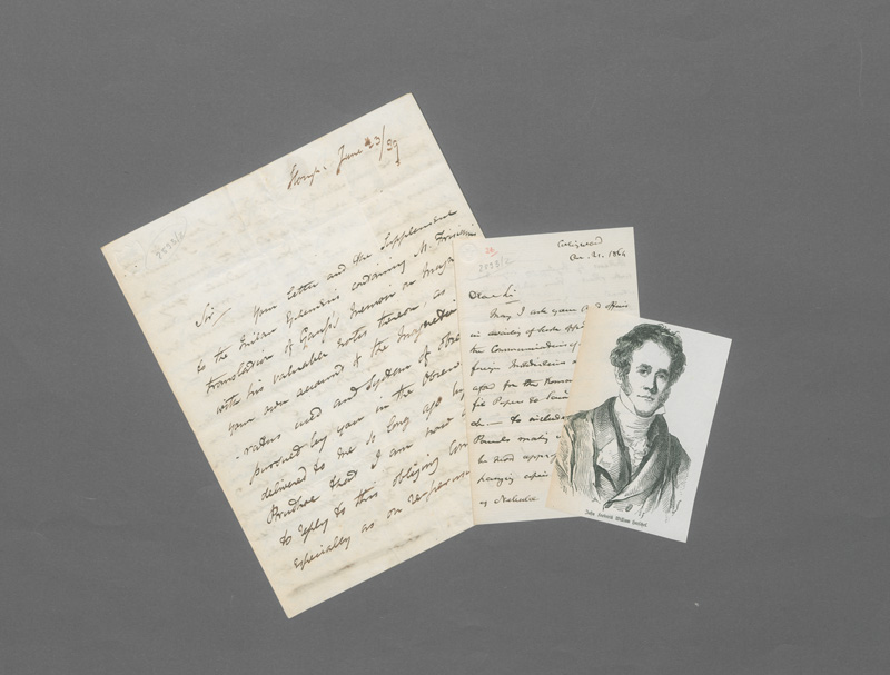 Lot 2566, Auction 127, Herschel, Sir John F. W., 2 Briefe an Fachkollegen. 1839-1864