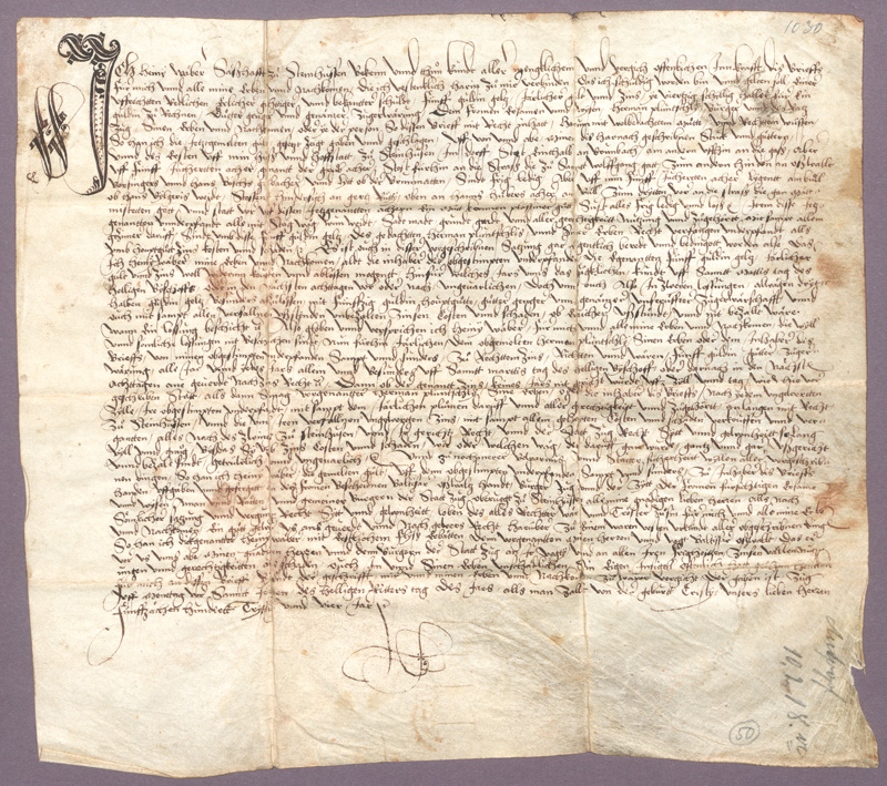 Lot 2585, Auction 127, Deutsche Urkunden, Sammlung des Germanisten und Mediaevisten Gerhard Eis (1908-1982).