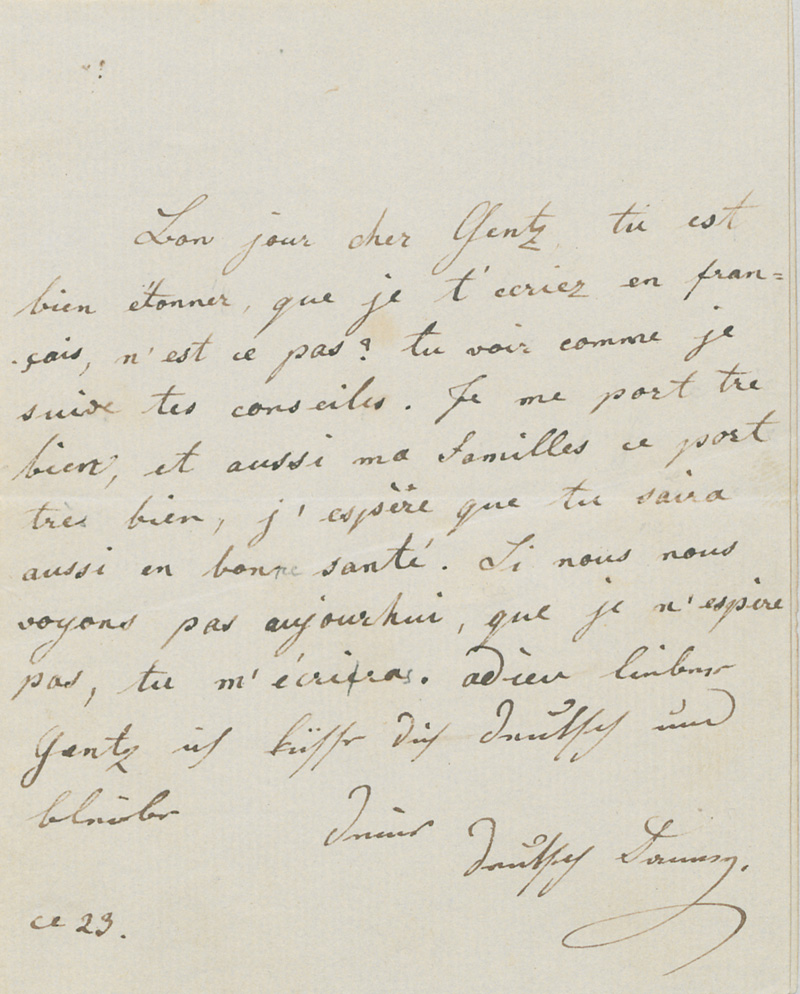 Lot 2627, Auction 127, Elssler, Fanny, Brief an Friedrich von Gentz. Um 1830