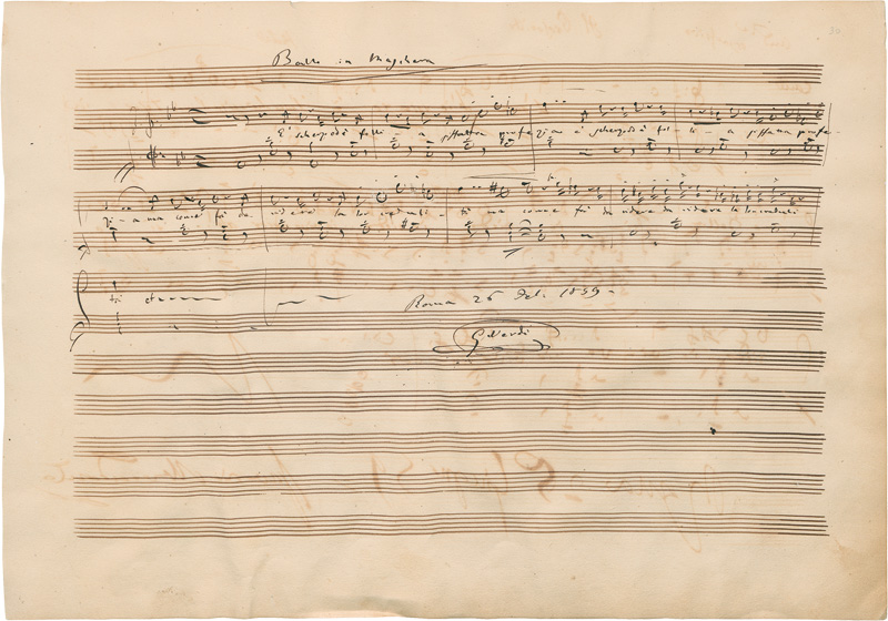 Lot 2655, Auction 127, Verdi, Giuseppe, Signiertes Musikmanuskript aus "Un Ballo in Maschera". 1859