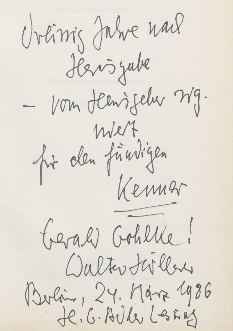 Lot 3148, Auction  127, Höllerer, Walter, Transit (Widmungsexemplar) mit Beigabe