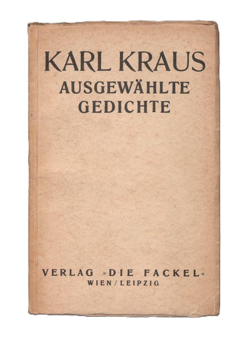 Lot 3194, Auction 127, Kraus, Karl, Ausgewählte Gedichte