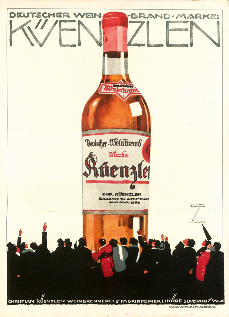 Lot 3387, Auction 127, Hohlwein, Ludwig, Deutscher Weinbrand Marke: Küenzlen.